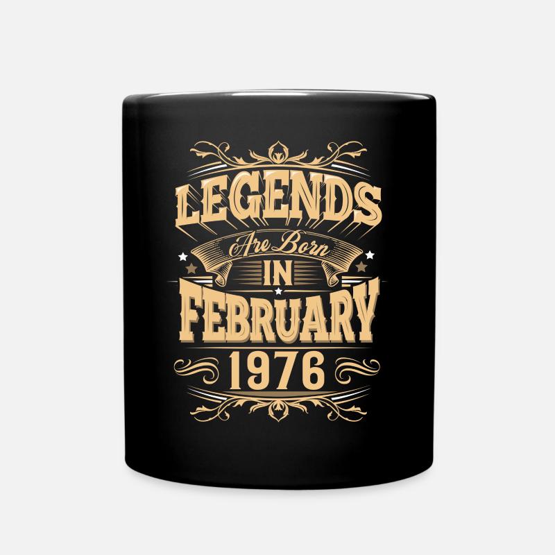Februar 1976 Geburtstag Legende - Tasse einfarbig - Schwarz