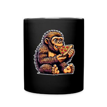 Neanderthal pizza - Full Colour Mug - black - Front