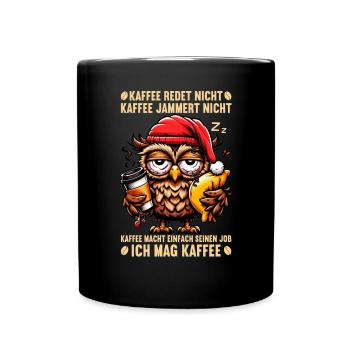 Le café ne parle pas, hibou : le sarcasme du buveur de café - Mug uni - noir - Devant