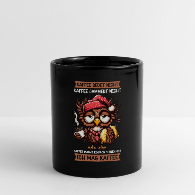 Coffee Doesn't Talk Owl Coffee Drinker Sarcasm Full Colour Mug