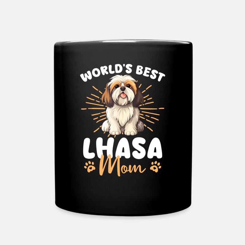 Lhasa Apso Groovy Lhasa Mom - Tasse einfarbig - Schwarz