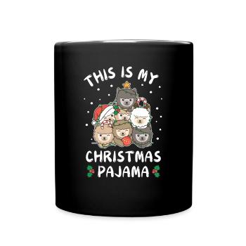 Pyjama de Noël en alpaga - Mug uni - noir - Devant