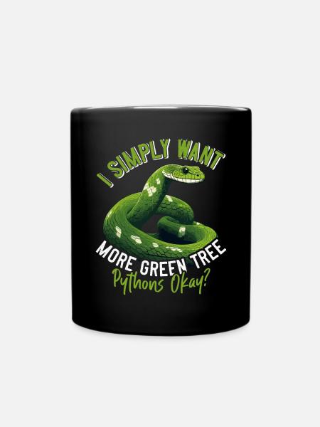 Green Tree Python - Tasse einfarbig - Schwarz