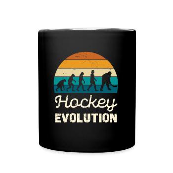 Illustration rétro de l’évolution du hockey - Mug uni - noir - Devant
