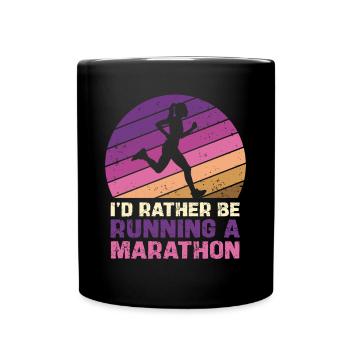 Prefer to Run a Marathon Silhouette - Full Colour Mug - black - Front
