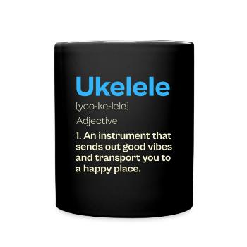 Ukelele Definition Gute Vibes Musik - Tasse einfarbig - Schwarz - Vorne