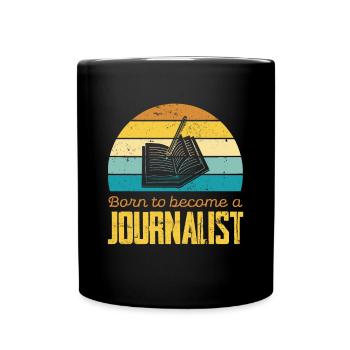 Geboren Um Journalist Zu Werden Retro Vintage - Tasse einfarbig - Schwarz - Vorne