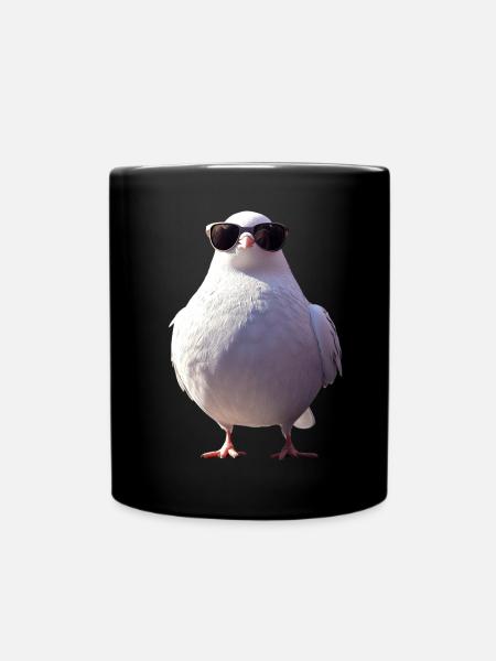 Taube Weiß Stadttaube Ringeltaube Weiße Tauben - Tasse einfarbig - Schwarz