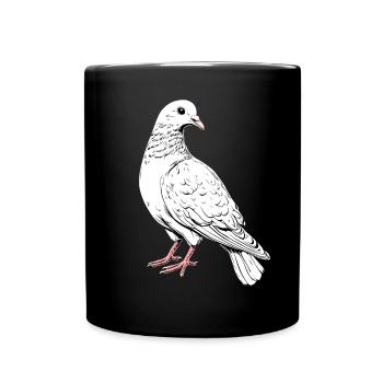 Taube Weiß Stadttaube Ringeltaube Weiße Tauben - Tasse einfarbig - Schwarz - Vorne