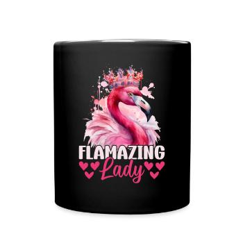Flamazing Lady Flamingo Lover Flamingo Girl - Mug uni - noir - Devant