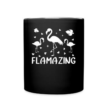Flamazing Flamingos Pink Flamingo Lover - Full Colour Mug - black - Front