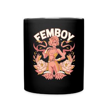 Femboy Pride Design – LGBTQIA+ Queer Androgyn - Tasse einfarbig - Schwarz - Vorne