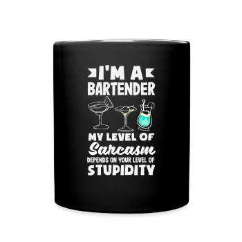 Funny Bartender Saying Bartender Gift - Full Colour Mug - black - Front