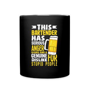 Lustiger Barkeeper Spruch Barkeeper Geschenk - Tasse einfarbig - Schwarz - Vorne