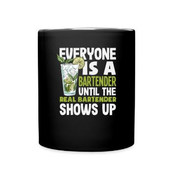 Lustiger Barkeeper Spruch Barkeeper Geschenk - Tasse einfarbig - Schwarz - Vorne