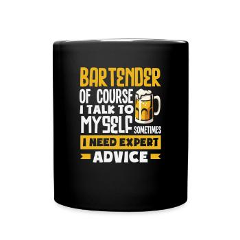Lustiger Barkeeper Spruch Barkeeper Geschenk - Tasse einfarbig - Schwarz - Vorne