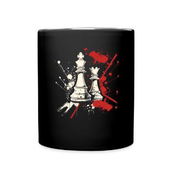 Schach Streetart - Tasse einfarbig - Schwarz - Vorne