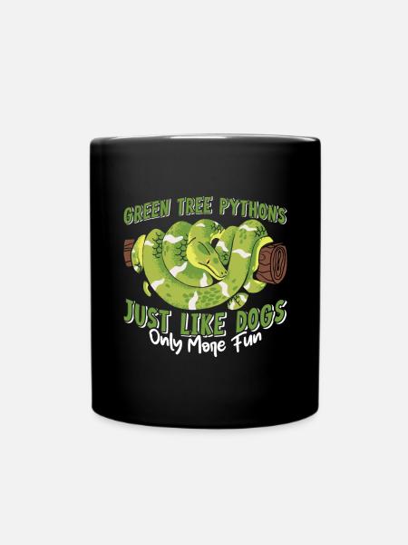 Green Tree Python - Tasse einfarbig - Schwarz