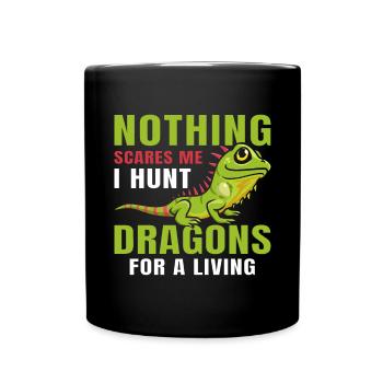 Iguana lustiger Spruch - Tasse einfarbig - Schwarz - Vorne