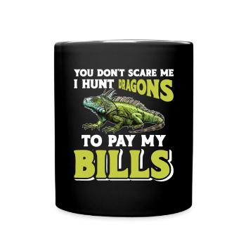 Iguana lustiger Spruch - Tasse einfarbig - Schwarz - Vorne