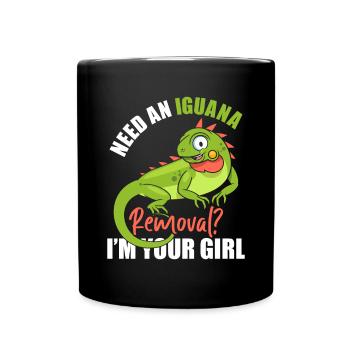 Iguana lustiger Spruch - Tasse einfarbig - Schwarz - Vorne