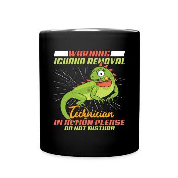 Iguana lustiger Spruch - Tasse einfarbig - Schwarz - Vorne