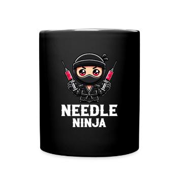 Needle Ninja, funny phlebotomist - Tasse einfarbig - Schwarz - Vorne