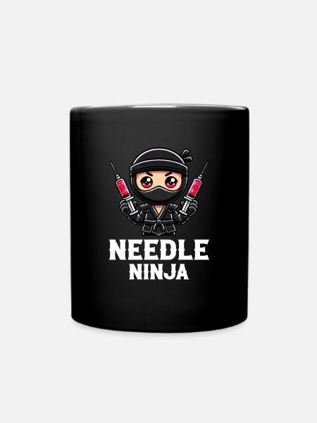 Needle Ninja, funny phlebotomist - Tasse einfarbig - Schwarz