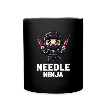 Needle Ninja, funny phlebotomist - Tasse einfarbig - Schwarz - Vorne
