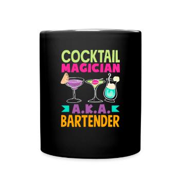 Lustiger Barkeeper Spruch Barkeeper Geschenk - Tasse einfarbig - Schwarz - Vorne