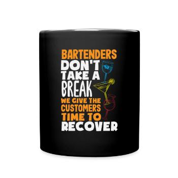 Lustiger Barkeeper Spruch Barkeeper Geschenk - Tasse einfarbig - Schwarz - Vorne