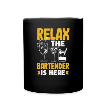 Lustiger Barkeeper Spruch Barkeeper Geschenk - Tasse einfarbig - Schwarz - Vorne