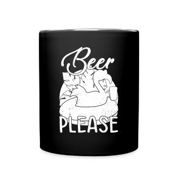 Party Flamingo Beer please Funny Flamingo - Full Colour Mug - black - Front
