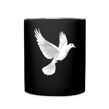 Taube Weiß Frieden Peace Ringeltaube Weiße Tauben - Tasse einfarbig - Schwarz - Vorne
