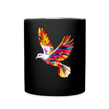 Taube Weiß Frieden Peace Ringeltaube Weiße Tauben - Tasse einfarbig - Schwarz - Vorne