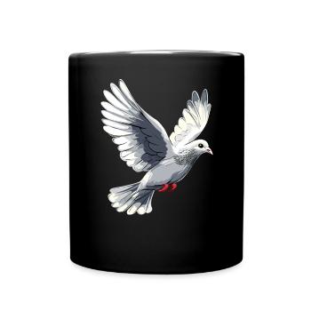 Taube Weiß Frieden Peace Ringeltaube Weiße Tauben - Tasse einfarbig - Schwarz - Vorne