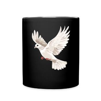 Taube Weiß Frieden Peace Ringeltaube Weiße Tauben - Tasse einfarbig - Schwarz - Vorne