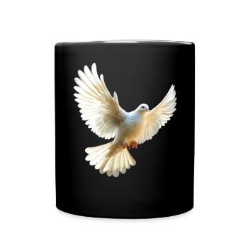 Taube Weiß Frieden Peace Ringeltaube Weiße Tauben - Tasse einfarbig - Schwarz - Vorne