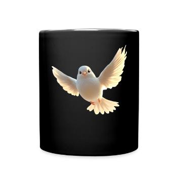 Taube Weiß Frieden Peace Ringeltaube Weiße Tauben - Tasse einfarbig - Schwarz - Vorne