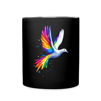 Taube Weiß Frieden Peace Ringeltaube Weiße Tauben - Tasse einfarbig - Schwarz - Vorne