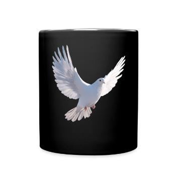 Taube Weiß Frieden Peace Ringeltaube Weiße Tauben - Tasse einfarbig - Schwarz - Vorne