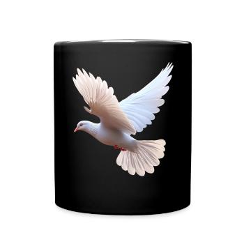 Taube Weiß Frieden Peace Ringeltaube Weiße Tauben - Tasse einfarbig - Schwarz - Vorne