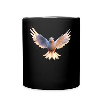 Taube Weiß Frieden Peace Ringeltaube Weiße Tauben - Tasse einfarbig - Schwarz - Vorne