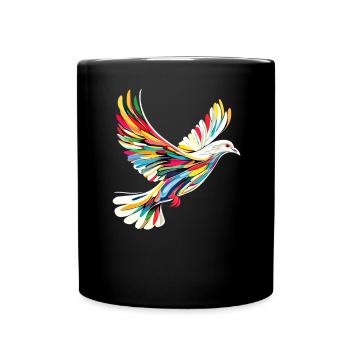 Taube Weiß Frieden Peace Ringeltaube Weiße Tauben - Tasse einfarbig - Schwarz - Vorne