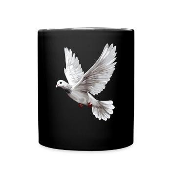 Taube Weiß Frieden Peace Ringeltaube Weiße Tauben - Tasse einfarbig - Schwarz - Vorne