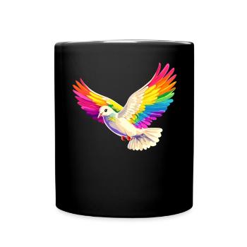 Taube Weiß Frieden Peace Ringeltaube Weiße Tauben - Tasse einfarbig - Schwarz - Vorne