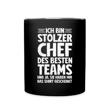Stolzer Chef Von Tollen Mitarbeitern Kollege Büro - Tasse einfarbig - Schwarz - Vorne
