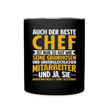 Stolzer Chef Von Tollen Mitarbeitern Kollege Büro - Tasse einfarbig - Schwarz - Vorne