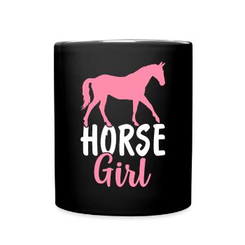 Cavalier Fille Cavalier Fille Campagne Cavalier - Mug uni - noir - Devant