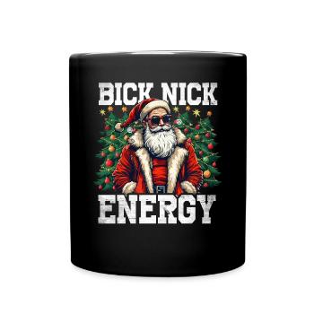 Big Nick Energy Funny Santa Claus Christmas - Full Colour Mug - black - Front